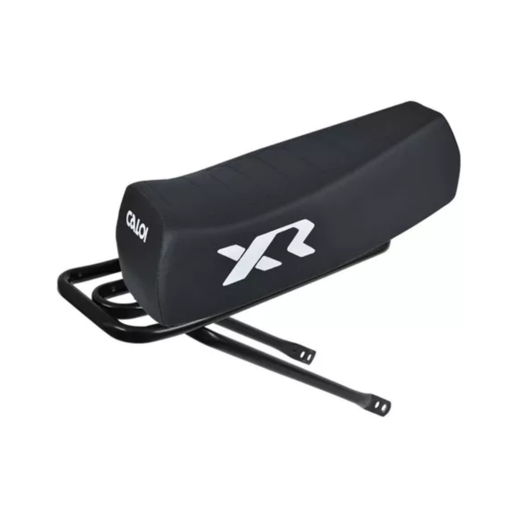 Banco Selim Mobilete Caloi Xr Para Bicicleta Com Bagageiro Tubular + Presilha De Fixação + Canote