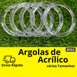 Argolas Acrílica Diversos Tamanhos RITAS em Oferta na Shopee