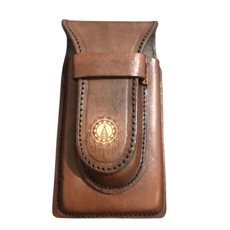 Capa De Celular Couro Legítimo Nossa Senhora Aparecida Porta Canivete Country Artesanal Premium