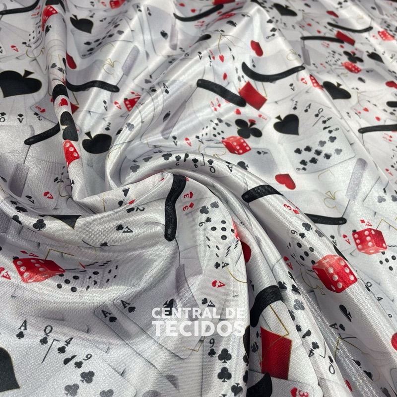 Cetim Estampado Digital Naipes Cartas Navalha - Sku: 985712_544 01-01