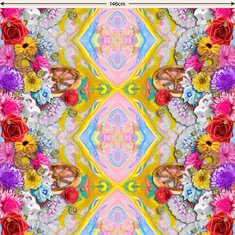 Cetim Digital Floral Barrado Rosa - Sku: 985712_CIG_017_02_barrado