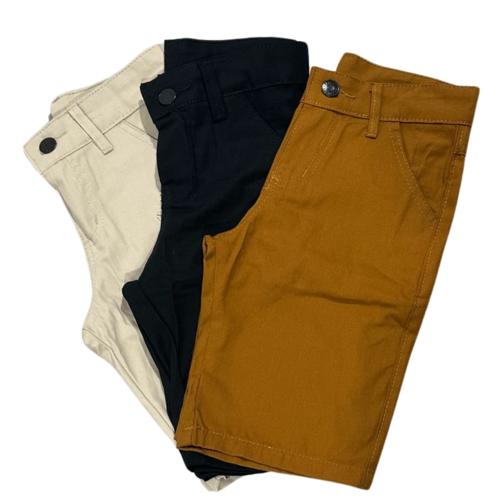 Kit 3 Bermudas Sarja Multicolorido Infantil e Juvenil Qualidade Premium