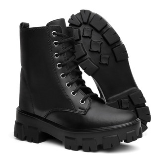 Bota Chelsea Coturno Cadarço Feminina Plataforma Blogueira Confortável
