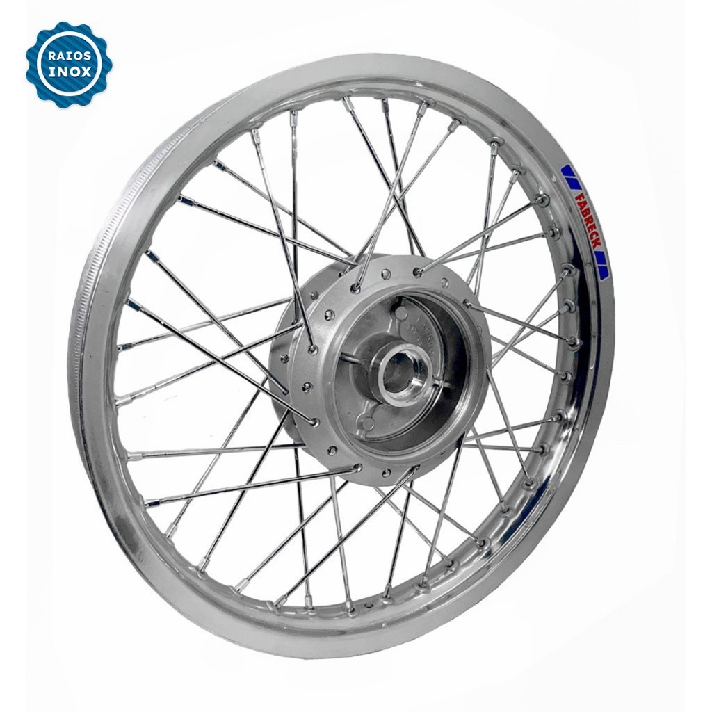 Roda Traseira Aro Alumínio Raio Inox Fan Titan 150 Tambor