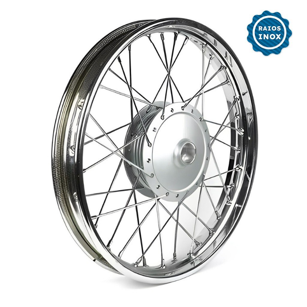 Roda Dianteira Ybr 125 Factor Alinhada Raio Inox Tambor