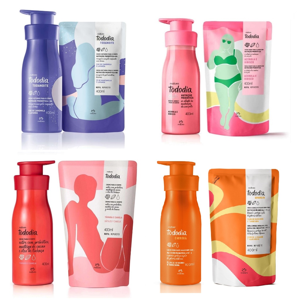 Kit Creme com Refil Desodorante Nutritivo Para o Corpo Natura Tododia 400 ml