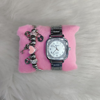 NOVO 2025 RELOGIO FEMININO PRATA DE QUARTZO DE ACO INOXIDAEL+PULSEIRA +CAIXINHA em Oferta na Shopee