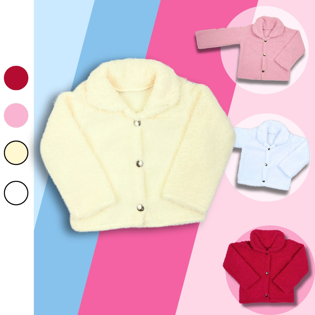 Casaquinho Bebê Menina Manga Longa Casaco Roupa de Inverno Frio Pelo Polar Pelucia Teddy c19571 em Oferta na Shopee