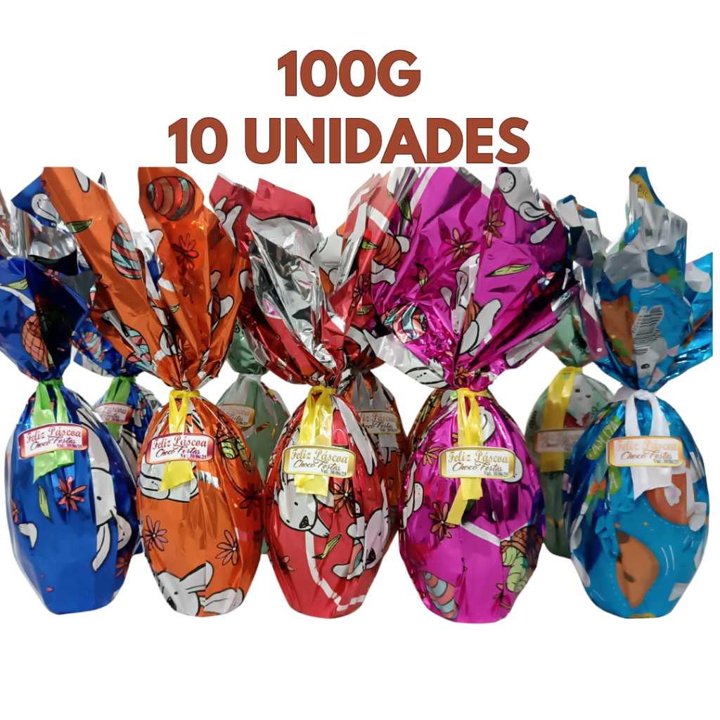Ovo de Páscoa Chocolate 100g  kit 10 unidades em Oferta na Shopee