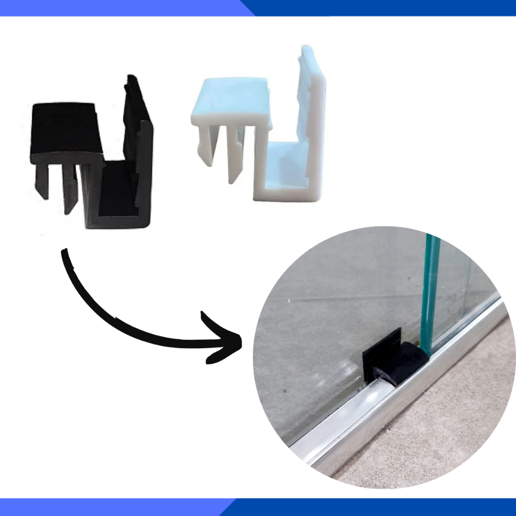 Kit 04 Guia de Vidro para porta de box de banheiro com vidro de 08mm temperado — imagem 2 de 2