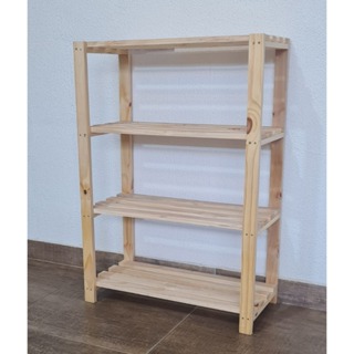 Estante Com 4 Prateleiras De Madeira Moderna Pinus 100x70 em Oferta na Shopee