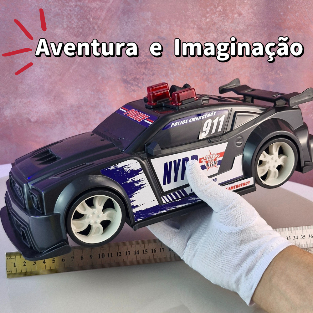 Carrinho de Polícia esportivo e carrinho com motor V8 TURBO