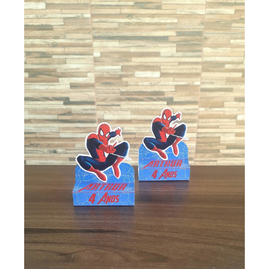 Porta bis duplo papelaria personalizada lembrancinhas festa aniversario infantil Homem Aranha