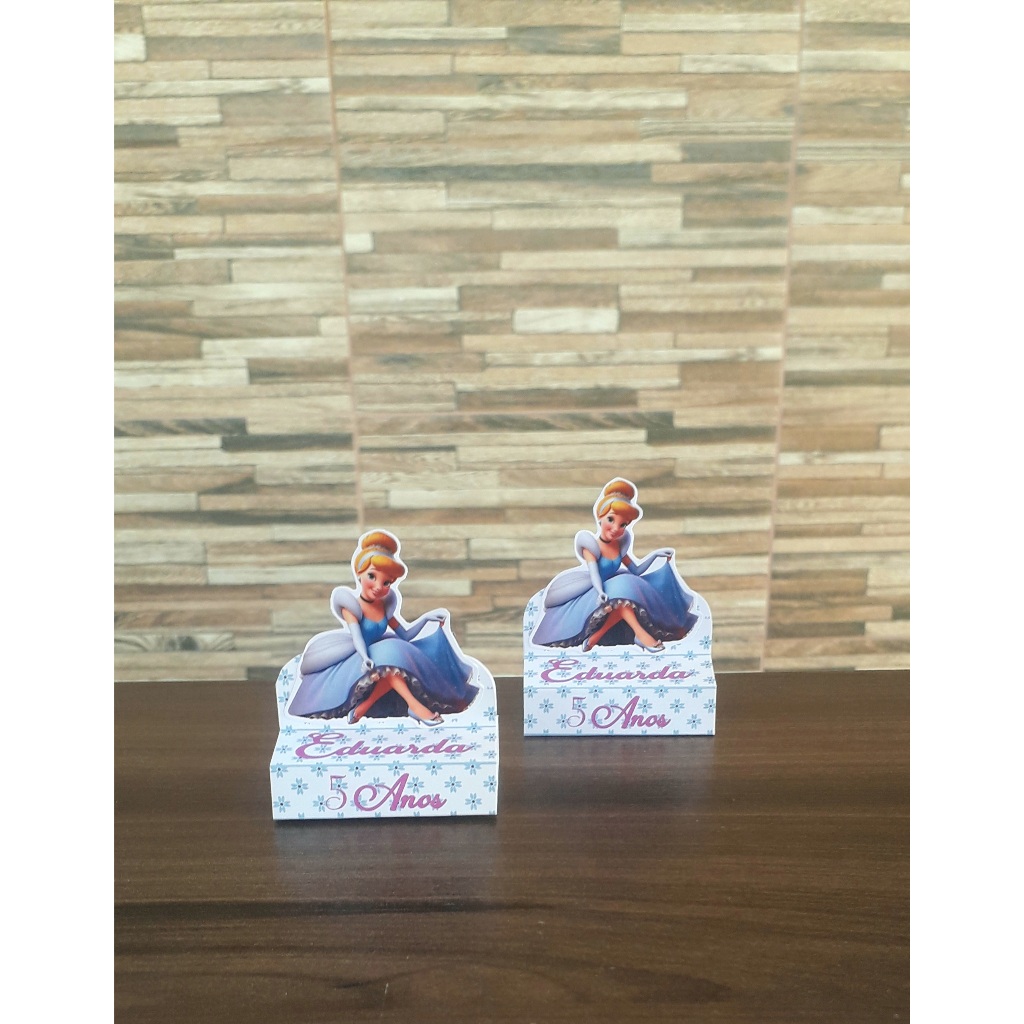 Porta bis lembrancinhas festa personalizada aniversario infantil princesas Disney Cinderela