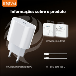 Inova Kit Carregador Turbo 20W-Recarga Ultrarrápida com Cabo Carregamento Rápido 1m em Oferta na Shopee