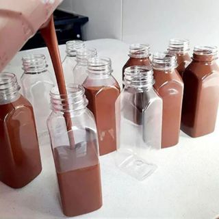 50 Garrafa 300 ml pet super transparente tampa com lacre para chocolate quente ( Chocobraz ) em Oferta na Shopee