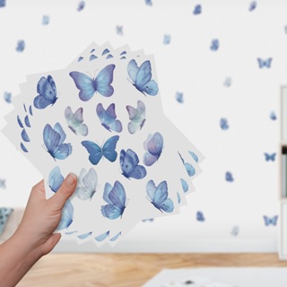Adesivo De Parede Decorativo Autocolante Borboletas  Azul Quarto Infantil Menina Bebe em Oferta na Shopee