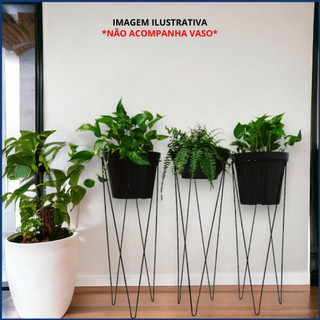 Kit 3 Suporte Para Vaso De Plantas Tripé Decoração Jardim Casa Escritório Nicho Sala Prateleira Mesa