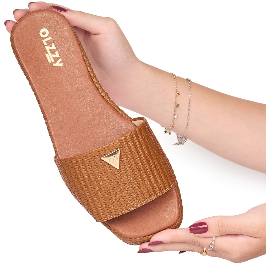 Tamanco Feminino Flat Sandália Flatform Chinelo Brilho Confortável Juta Original Olzzy Promoção em Oferta na Shopee