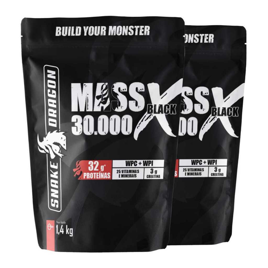 Kit 2x Hipercalórico c/ CREATINA Mass 30000, 1,4kg - Snake Dragon (Ganho de Massa e Peso) em Oferta na Shopee