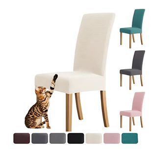 Capa De Cadeira Kit 4 e 6 Lugares Spandex Com Elástico em Oferta na Shopee
