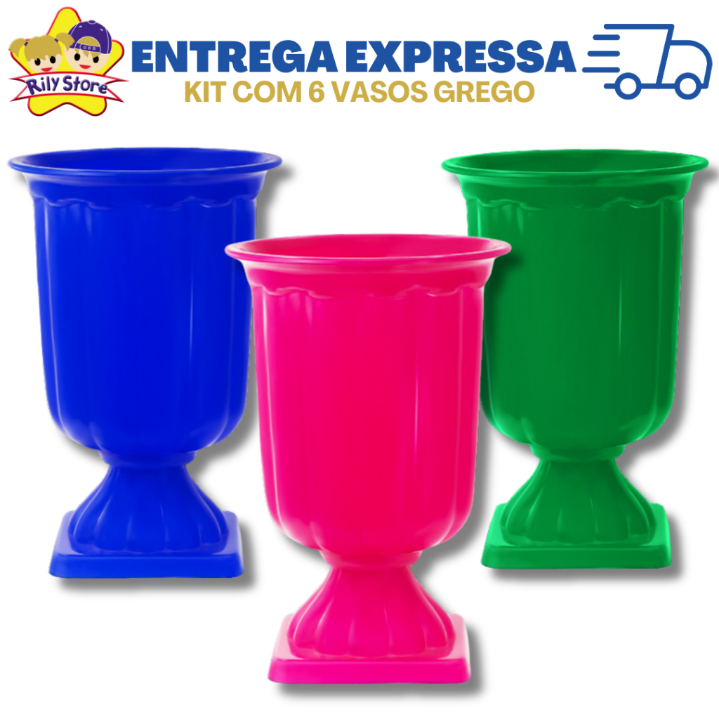 Kit Com 6 Unidades Vaso Grego Diversas Cores em Oferta na Shopee