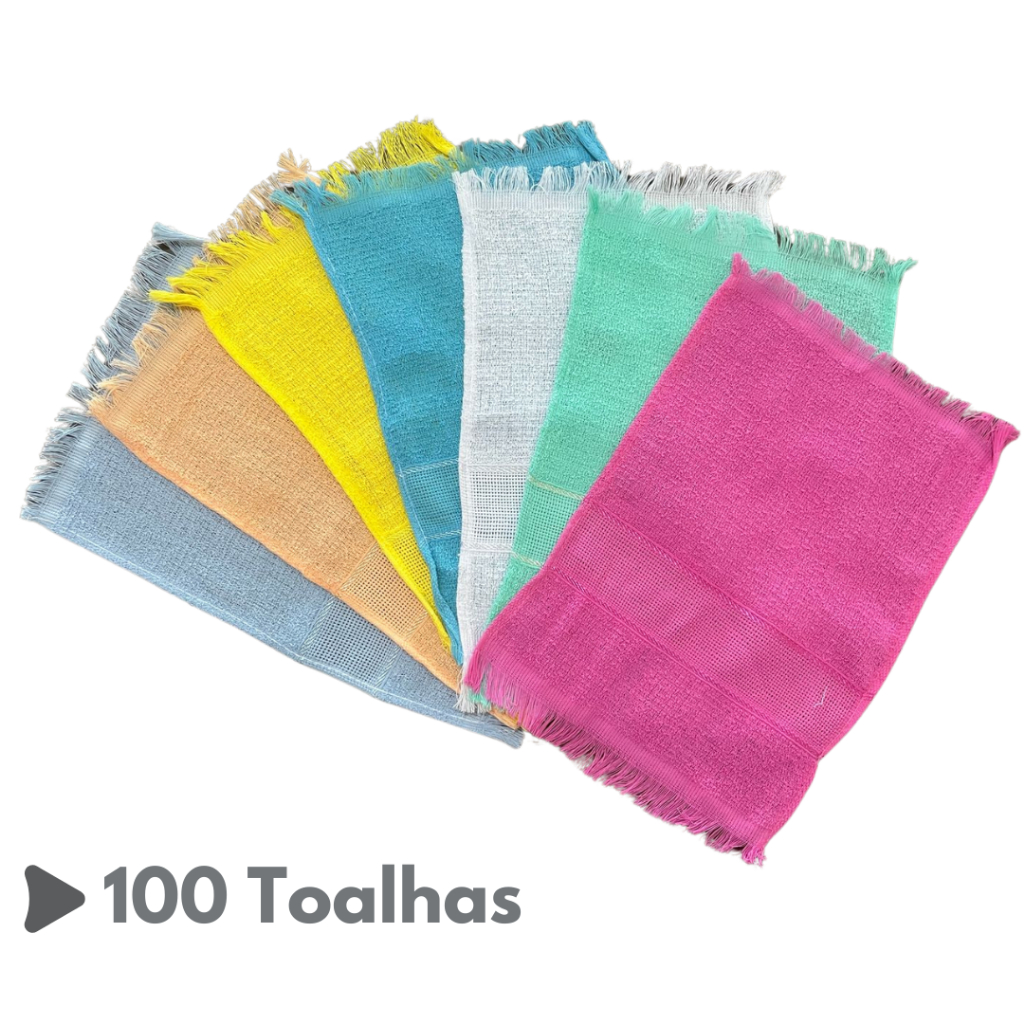 Kit 100 Toalhinha de Mão Social Lisa 22x32cm 100% Algodão Toalha Academia em Oferta na Shopee