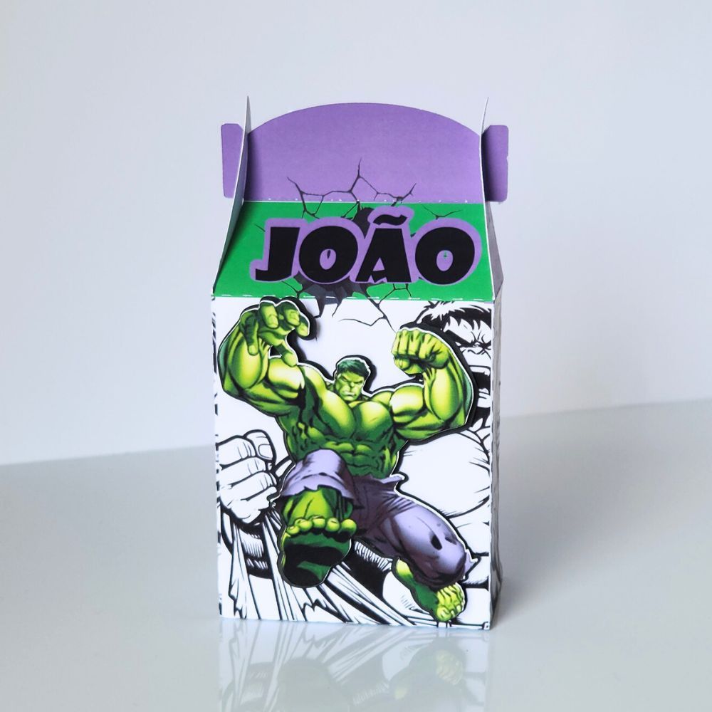 CAIXA MALETINHA 3D PERSONALIZADA HULK PARA LEMBRANCINHA FESTA INFANTIL ANIVERSÁRIO DE MENINO/SUPER HERÓI