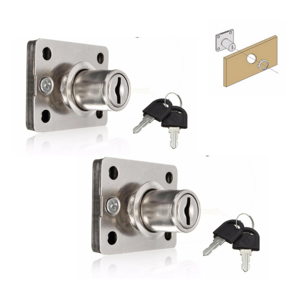Fechadura Econômica para Gaveta Portas Móveis Armários 22mm com chave KIT em Oferta na Shopee