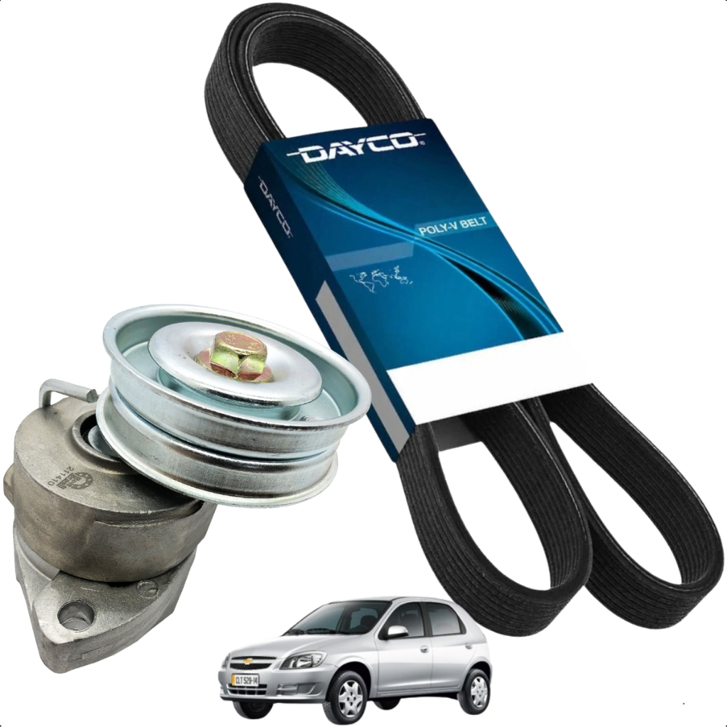 Imagem Kit Correia Alternador + Tensor Celta 1.0 8v 2001 2002 2003 2004 2005 2006 2007 2008 2009 2010 2011