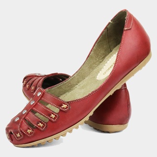 Sandália Feminina De Couro Legítimo Confortável e Leve Para o Dia a Dia em Oferta na Shopee