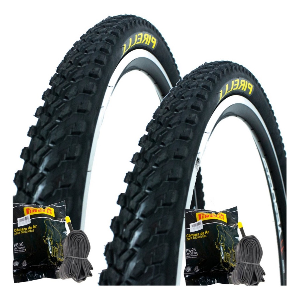 Par Pneu Pirelli Scorpion Mtb Aro 26x2.0 + 2 Camaras Pirelli Bico Grosso em Oferta na Shopee