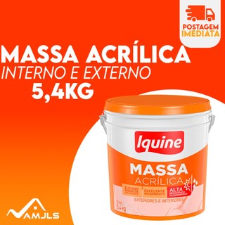 Massa Acrílica 5,4kg Iquine | Para Áreas Internas e Externas em Oferta na Shopee