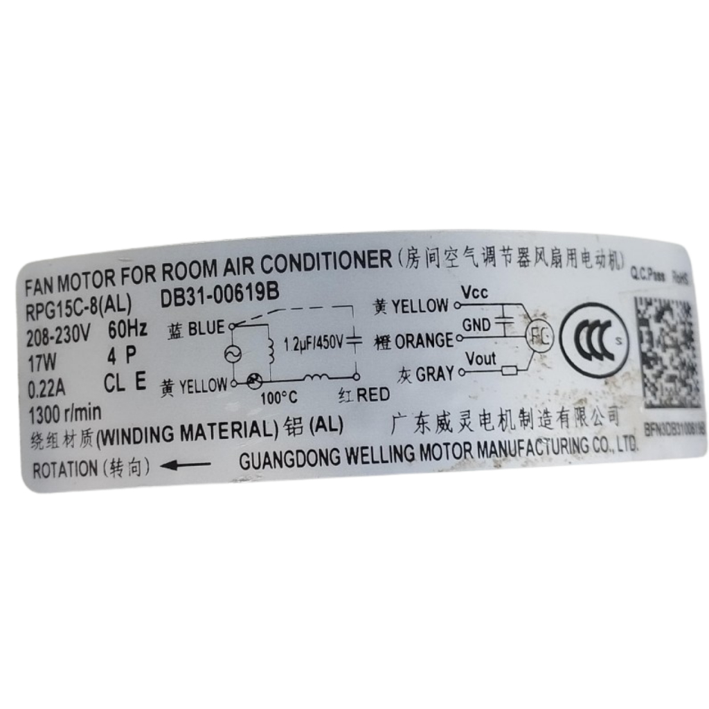 Motor Evaporadora Compativel Samsung 9/ 12k Btus Db31-00680a - Rpg15c-8 Original Revisado