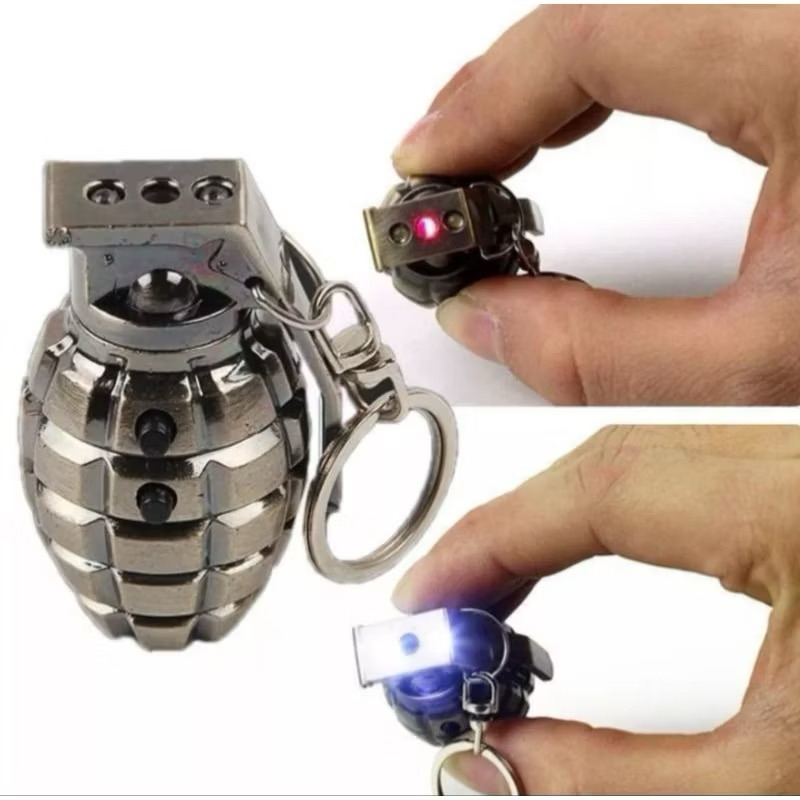 Chaveiro Lanterna Led e Laser Formato Granda Militar