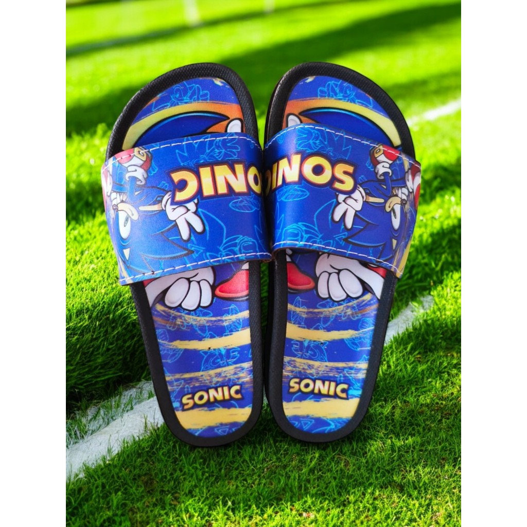 Chinelo Slide Infantil Sonic Stitch Mickey Menino Menina Juvenil Tamanhos 25/26 até 33/34 Confortável Macio Original