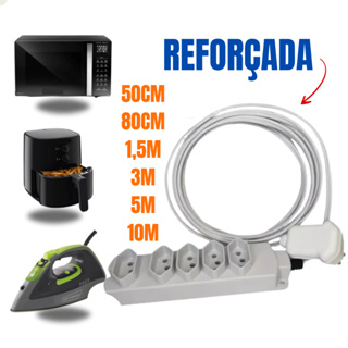 Extensão elétrica 5 tomadas 20A 1,5/3/5/10 metros - Extensão de Tomada em Oferta na Shopee