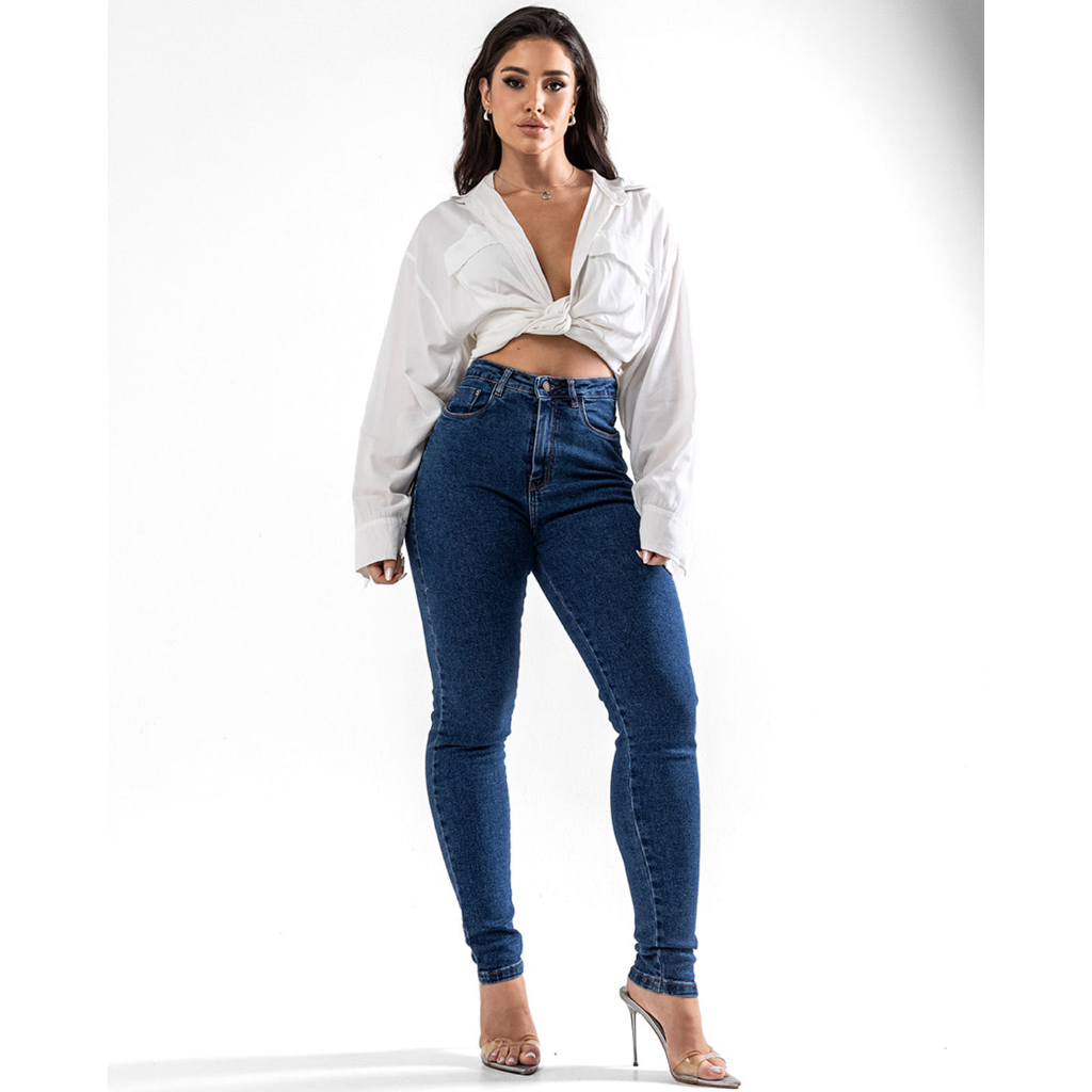 Calça Mom Jeans Feminina Cintura Alta com Elastano Básica - Consciência Jeans 5000201