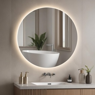 Espelho Redondo 50cm com LED Retroiluminado Lapidado – Kit Instalação Incluso em Oferta na Shopee