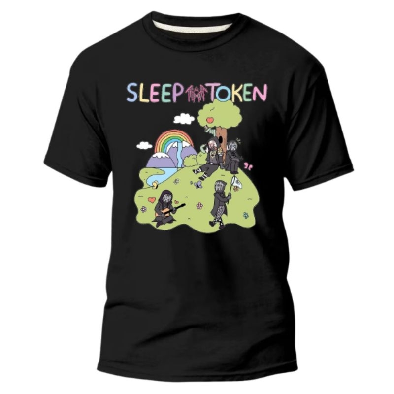 Camiseta Blusa Unissex Sleep Token Slim Estilosa 100% Algodão Básica Casual Gola Redonda Verão Manga Curta Dia a Dia