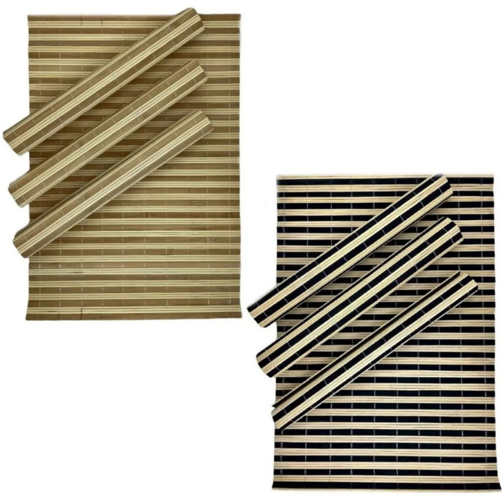 Jogo Americano 4 Peças Bambu 30X42 Conjunto de Jantar Tapete de Mesa Decoração de Mesa Esteira de Refeição