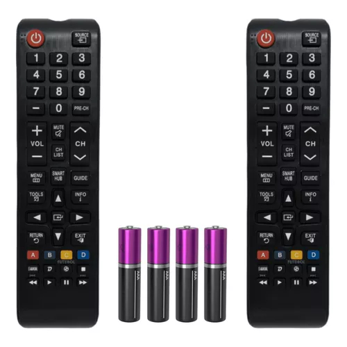 Kit 2 Controle Remoto FBG 7036 Compatível Com Tv Samsung 4K Smart Hub Universal Un Au Ku com Pilhas