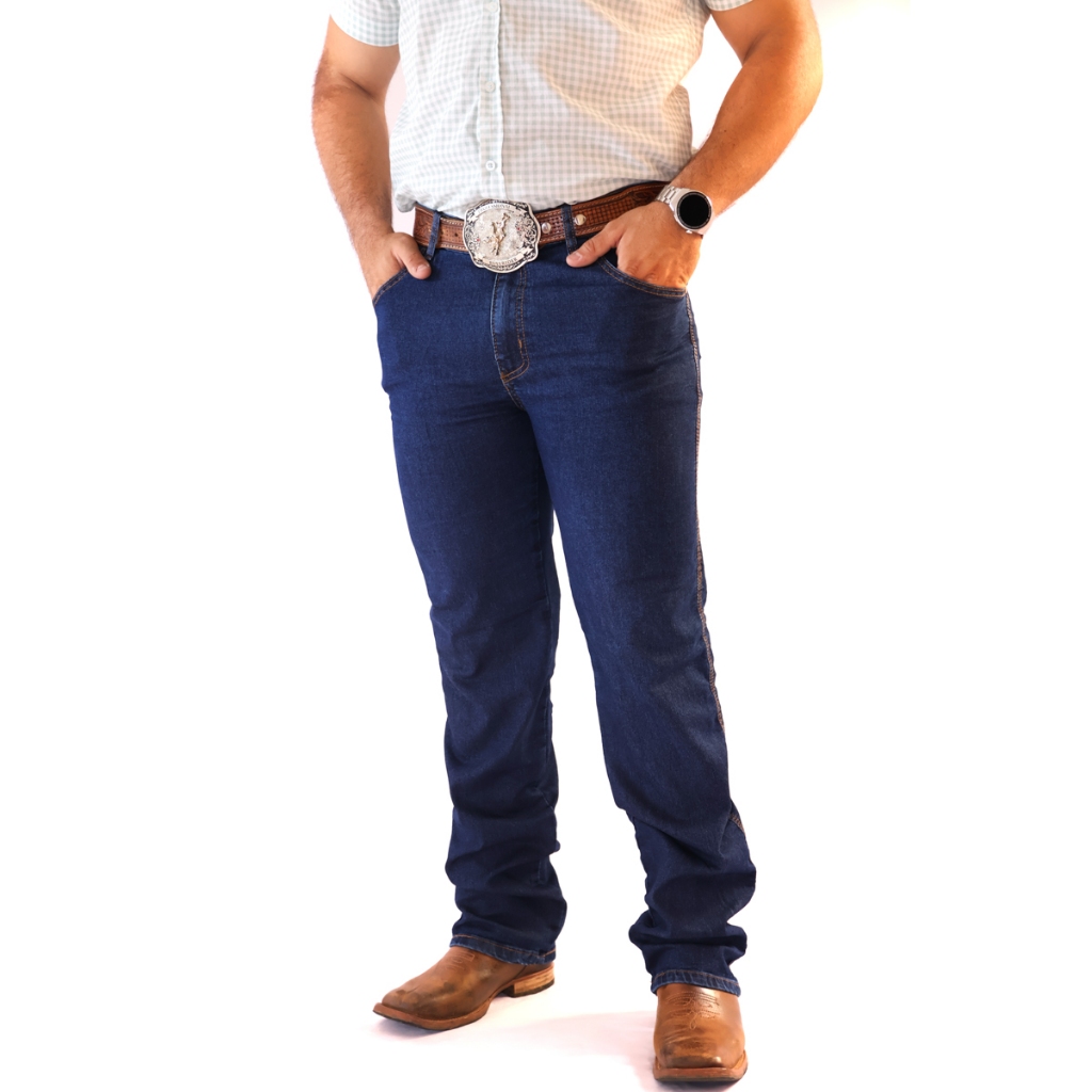 Calça Jeans Masculina Tradicional c/ Elastano Best Bull Conforto Qualidade Duravel Country
