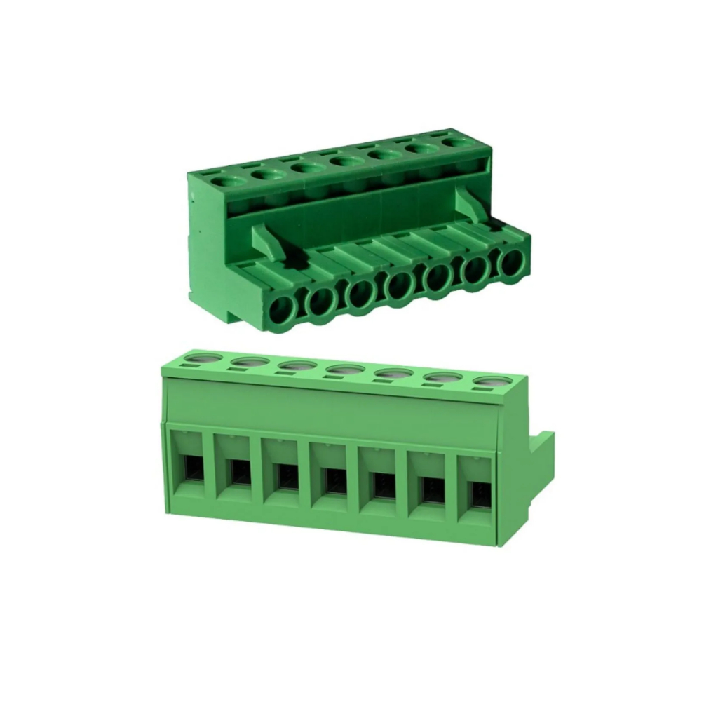 KIT COM 20 PEÇAS CONECTOR BORNE KF2EDGK 7 VIAS PASSO 5.08 FEMEA 90 GRAUS MARCA KEFFA
