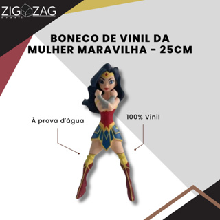 Boneco de Vinil da Mulher Maravilha - 25cm | Super Herói de Brinquedo Liga da Justiça em Oferta na Shopee