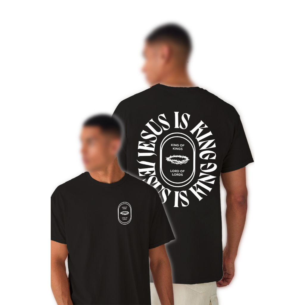 Camiseta Oversized Jesus Is King P Sair Unissex Streetwear Cristã 100% Algodão