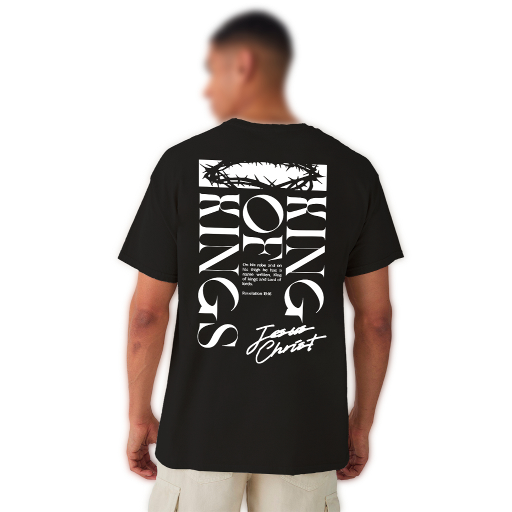 Camiseta Oversized Cristã Unissex Estampa Em DTF Jesus is King 100% Algodão