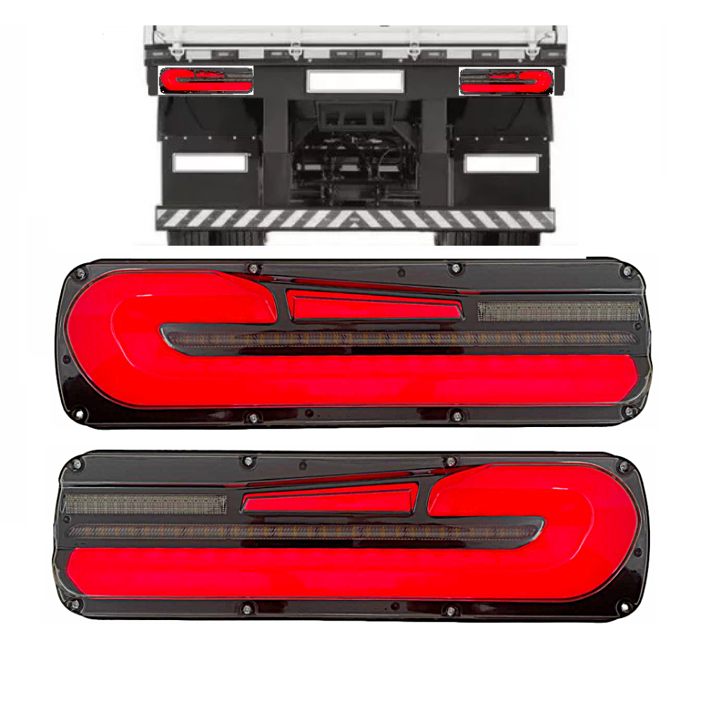 Par Lanterna 46cm 12/24V LED Seta Sequêncial Para Caminhões Carretas KLX em Oferta na Shopee