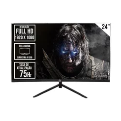 MONITOR CURVO LED BRAZILPC 24" FULL HD 75HZ PRETO