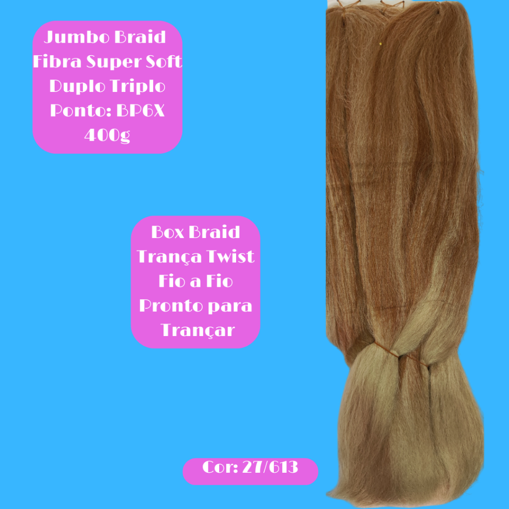Cabelo Jumbo Jumbão Cor 27 613  Box Braids 6x Trança Twist Tranças Kanekalon